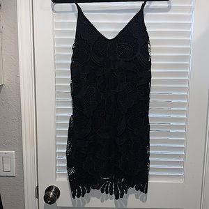 Black lace cocktail dress